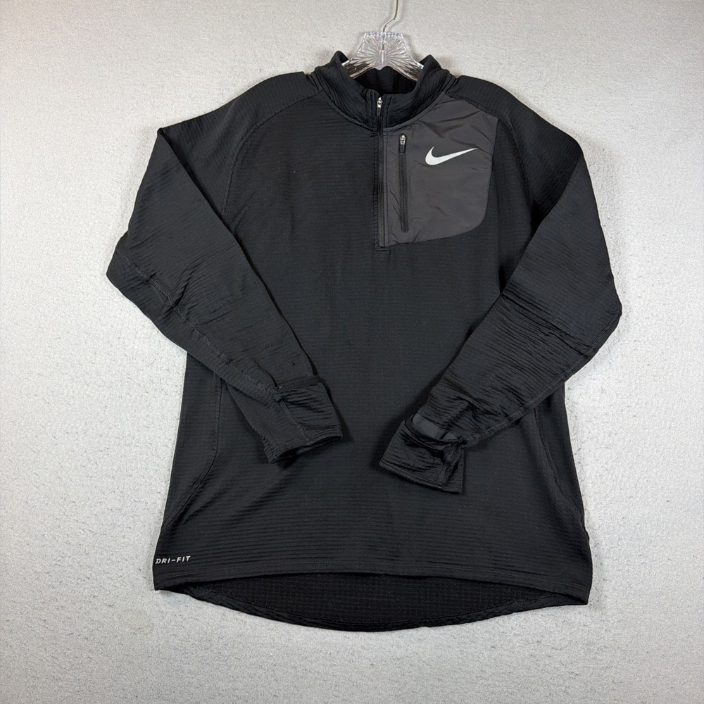 Nike Running Therma Sphere Element Dri-FIT Men Half Zip Pullover Black Large